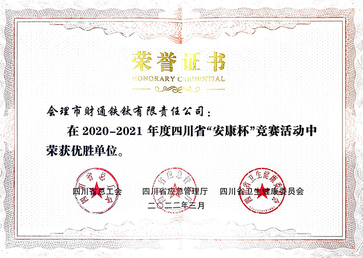 礦業(yè)總公司財(cái)通公司榮獲四川省“安康杯”競賽優(yōu)勝單位(圖2)