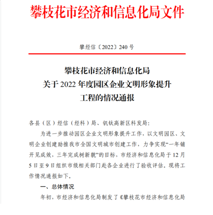 星船城瑞達(dá)公司榮獲攀枝花市第一批文明形象 提升示范企業(yè)稱號(hào)(圖2)