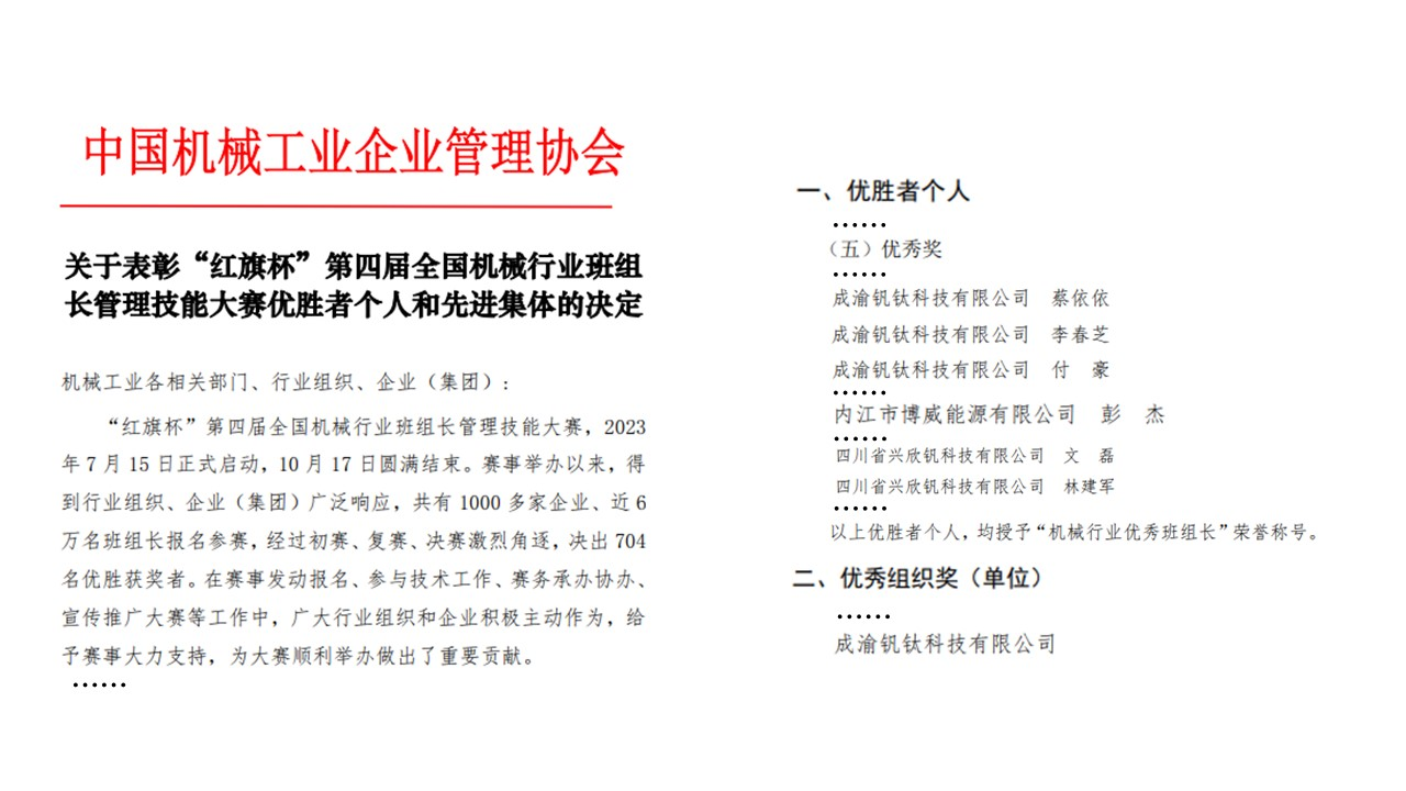 喜訊！釩鈦科技再獲7項(xiàng)國(guó)家級(jí)榮譽(yù)